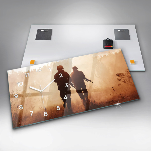 Horizontální hodiny na skle Námořní pěchota Spojených států