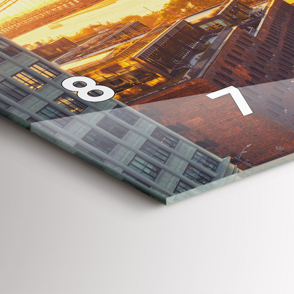 Horizontální hodiny na skle New York Manhattan