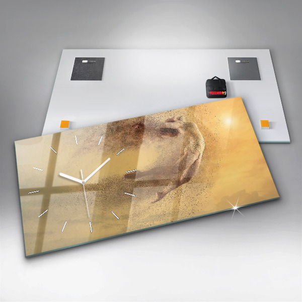 Horizontální skleněné hodiny na stěnu Žena v postavě