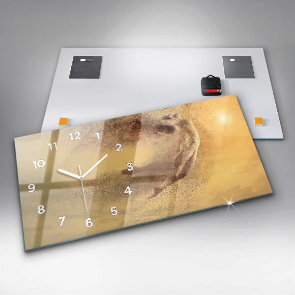 Horizontální skleněné hodiny na stěnu Žena v postavě