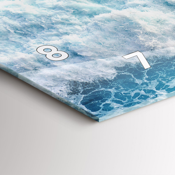 Horizontální skleněné hodiny na stěnu Vlny oceánu