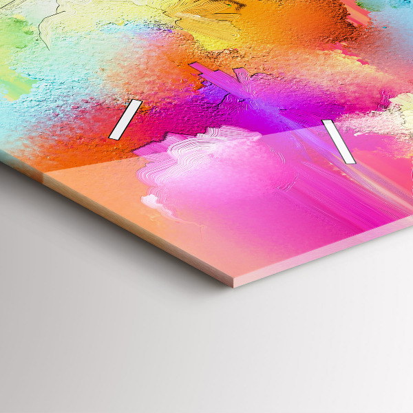 Horizontální skleněné hodiny na stěnu Abstraktní květiny