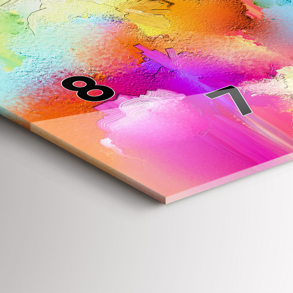 Horizontální skleněné hodiny na stěnu Abstraktní květiny