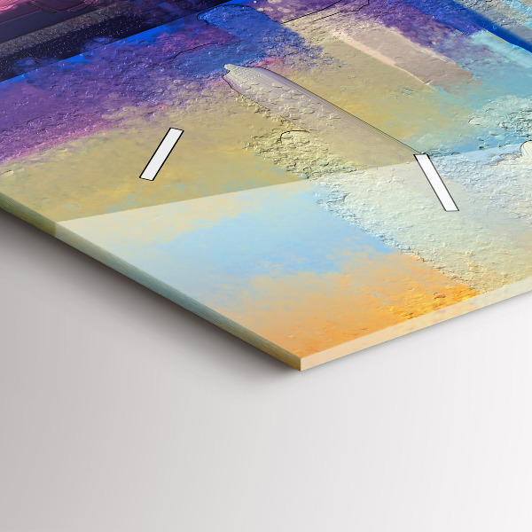 Horizontální skleněné hodiny na stěnu Mořská krajina