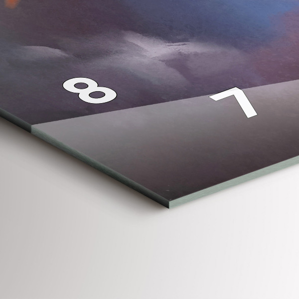 Horizontální skleněné hodiny na stěnu Chlapec s křídly