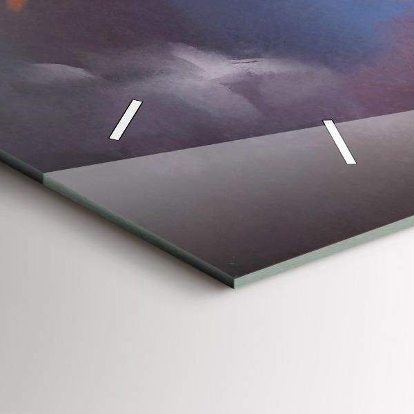 Horizontální skleněné hodiny na stěnu Chlapec s křídly