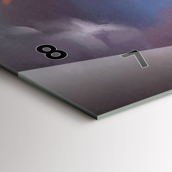 Horizontální skleněné hodiny na stěnu Chlapec s křídly