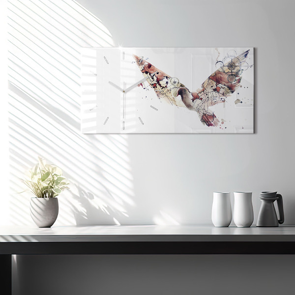 Horizontální skleněné hodiny na stěnu Abstraktní pohled