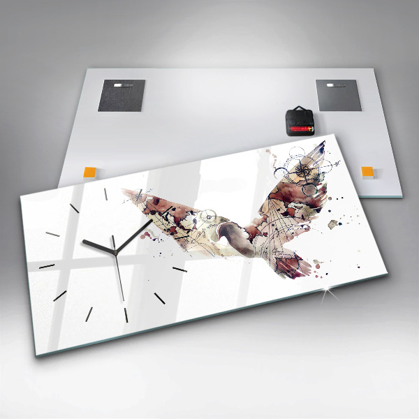 Horizontální skleněné hodiny na stěnu Abstraktní pohled