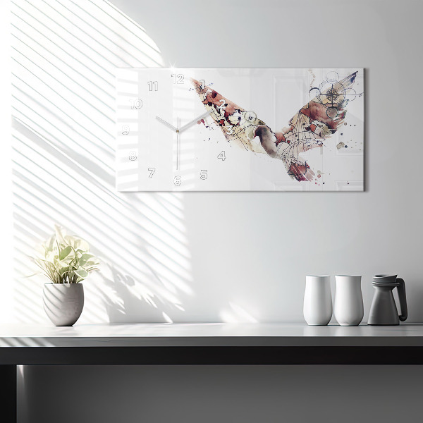 Horizontální skleněné hodiny na stěnu Abstraktní pohled