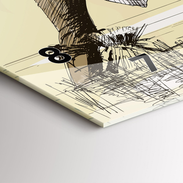 Horizontální hodiny na skle Žena sbírající rýži