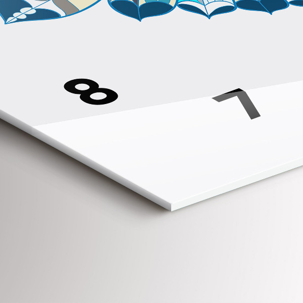 Horizontální skleněné hodiny na stěnu Sova v letu