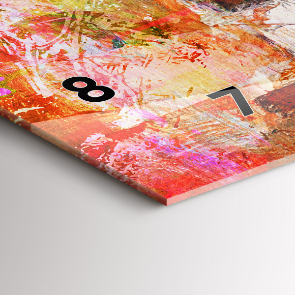 Horizontální hodiny na skle Abstraktní kompozice