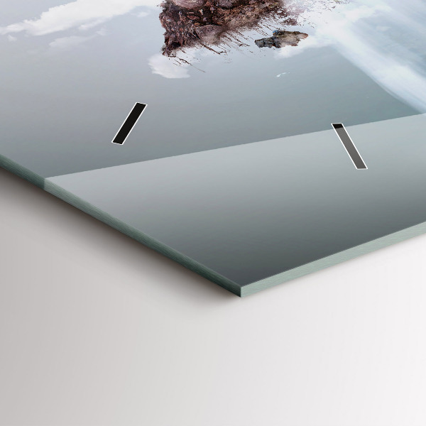 Horizontální hodiny na skle Vodopád na létajícím ostrově