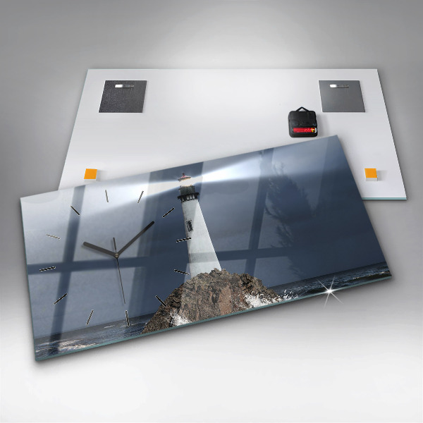 Horizontální hodiny na skle Maják