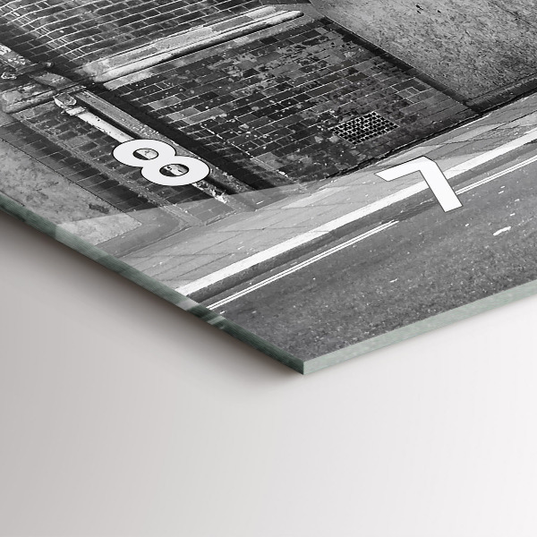 Horizontální hodiny na skle Červený dvoupatrový autobus