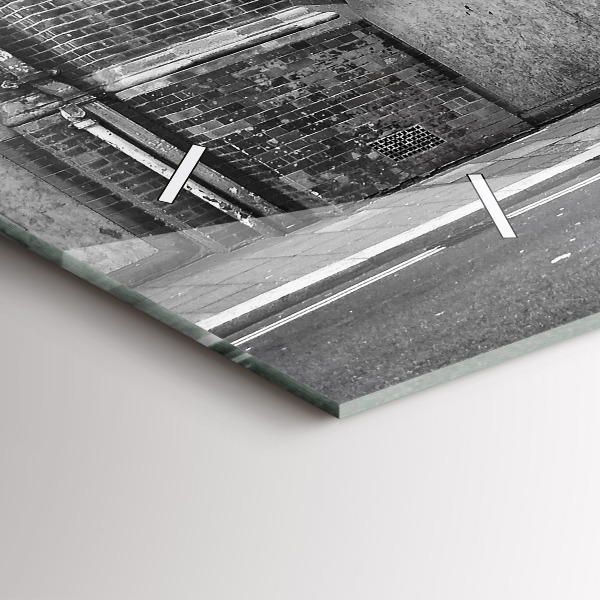 Horizontální hodiny na skle Červený dvoupatrový autobus