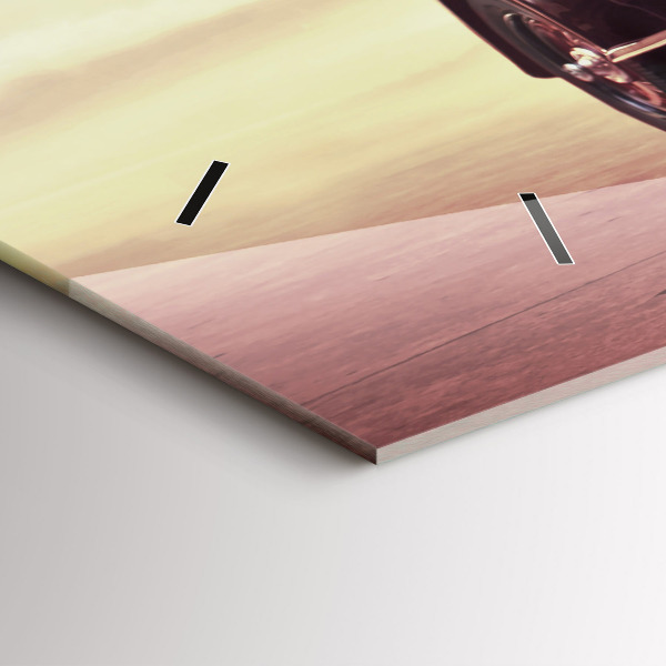 Horizontální hodiny na skle Historické auto