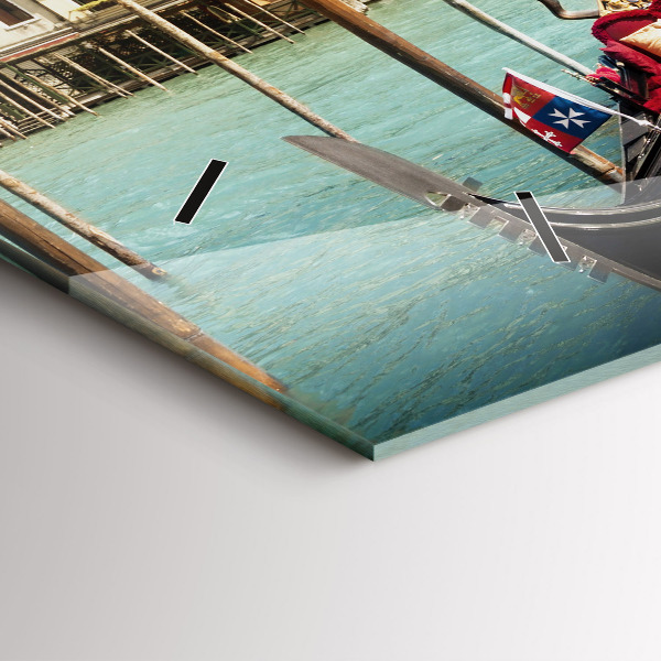 Horizontální hodiny na skle Gondoly Benátky Itálie