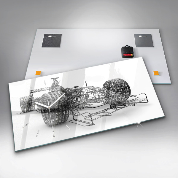 Horizontální hodiny na skle Konstrukce vozu F1