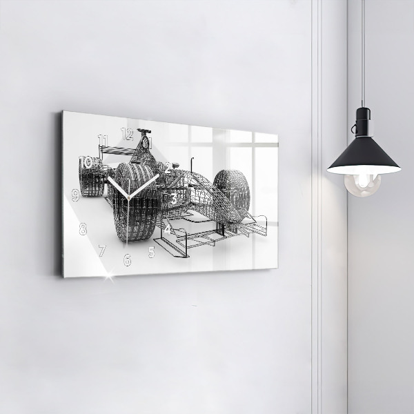 Horizontální hodiny na skle Konstrukce vozu F1