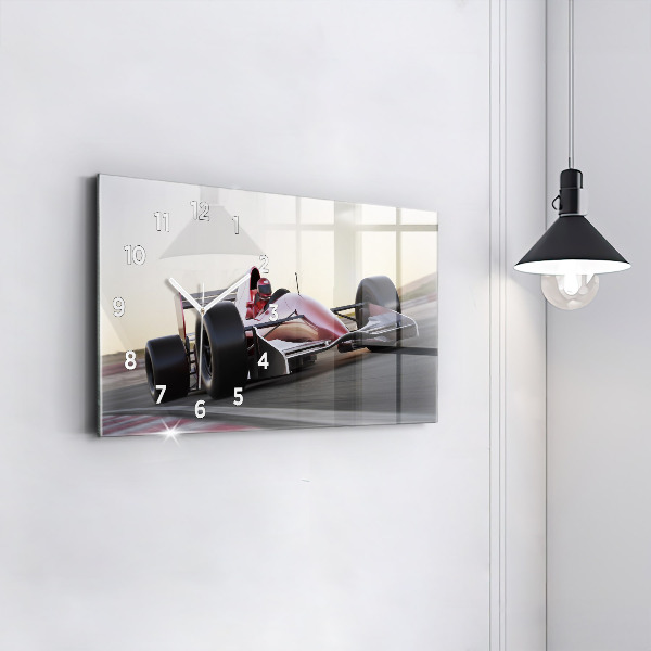 Horizontální hodiny na skle Sportovní závodní vůz
