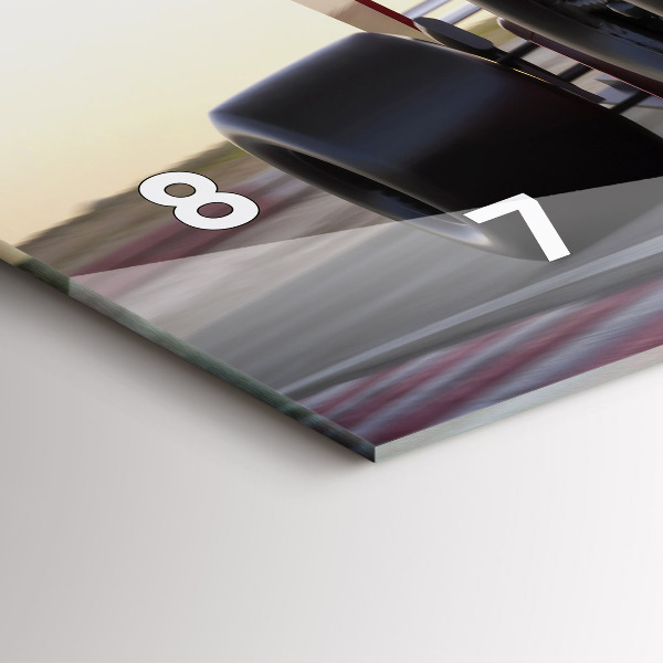 Horizontální hodiny na skle Sportovní závodní vůz