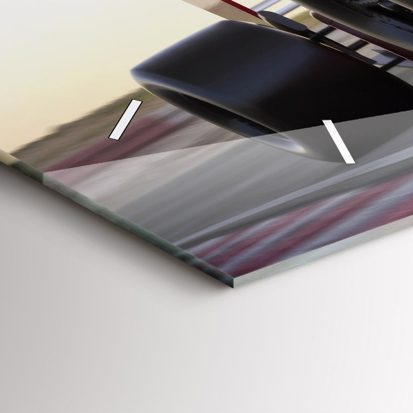 Horizontální hodiny na skle Sportovní závodní vůz