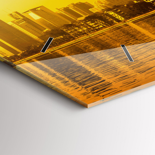 Horizontální hodiny na skle Řeka Ču-ťiang Čína