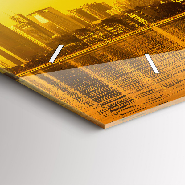 Horizontální hodiny na skle Řeka Ču-ťiang Čína