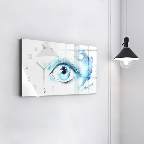 Horizontální hodiny na skle Mořské oko