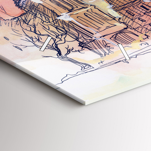 Horizontální hodiny na skle Malovaná krajina Paříže