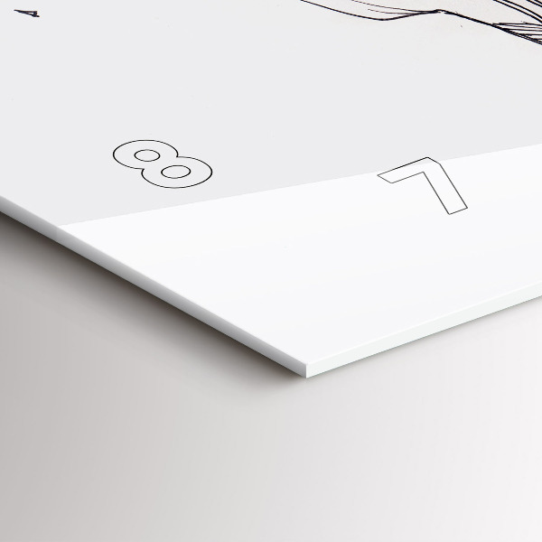 Horizontální hodiny na skle Kresba milostného polibku