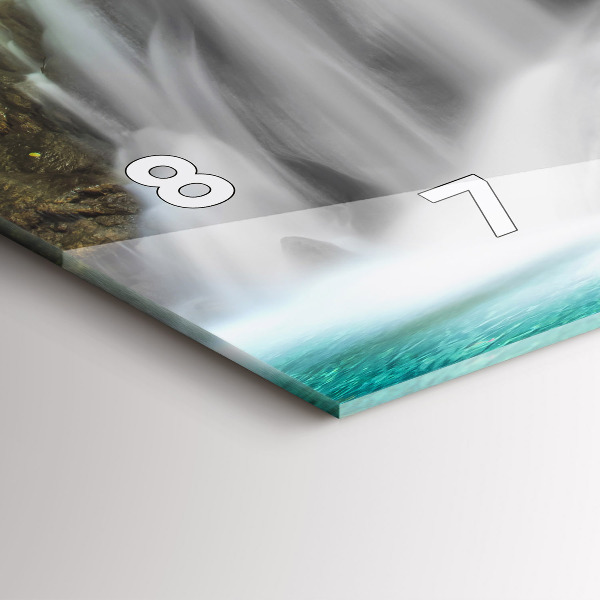 Horizontální hodiny na skle Vodopád v Thajsku