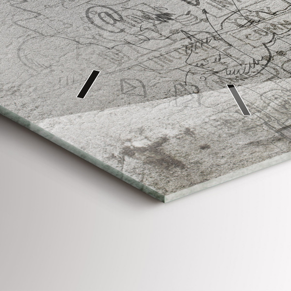 Horizontální hodiny na skle Náčrt města