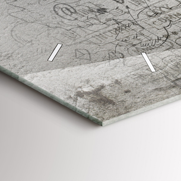 Horizontální hodiny na skle Náčrt města