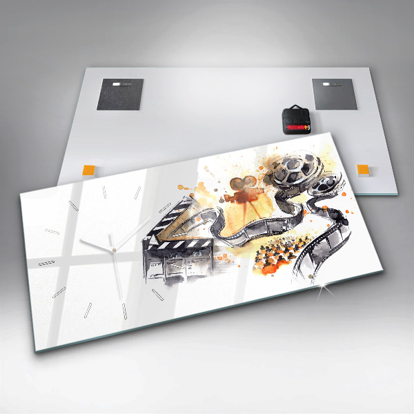 Horizontální hodiny na skle Filmová kamera