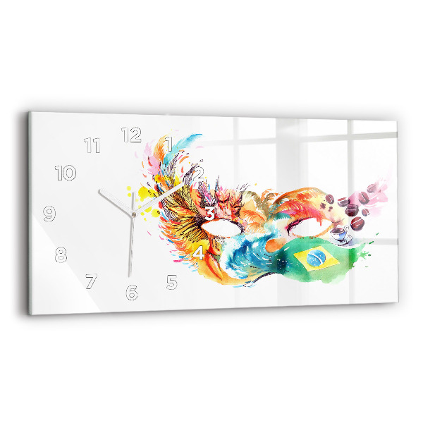 Horizontální hodiny na skle Kultura - Vlajka Brazílie