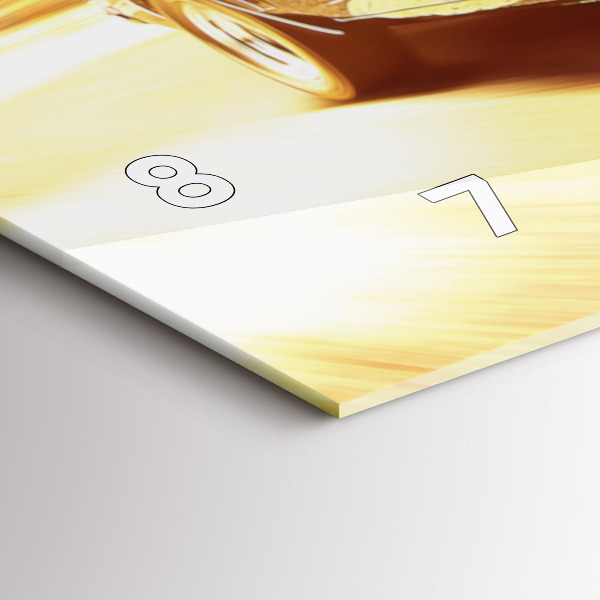 Horizontální hodiny na skle Klasické staré auto