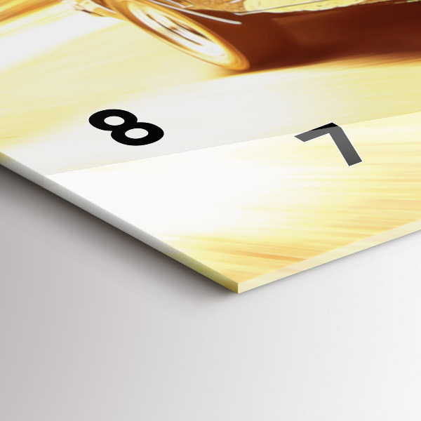 Horizontální hodiny na skle Klasické staré auto