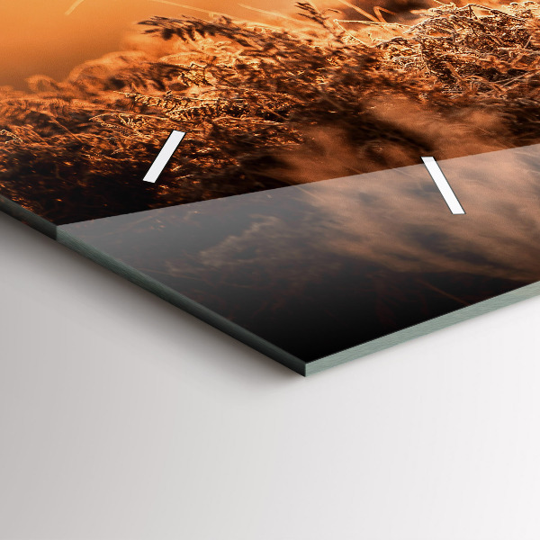 Horizontální hodiny na skle Jelen při východu slunce