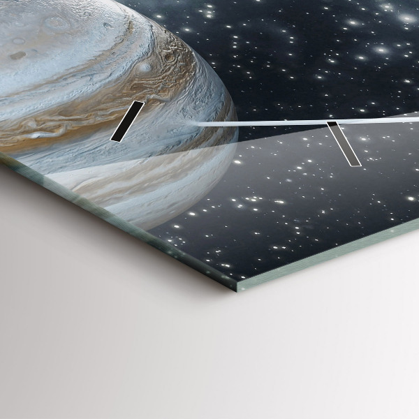 Horizontální hodiny na skle Sluneční soustava