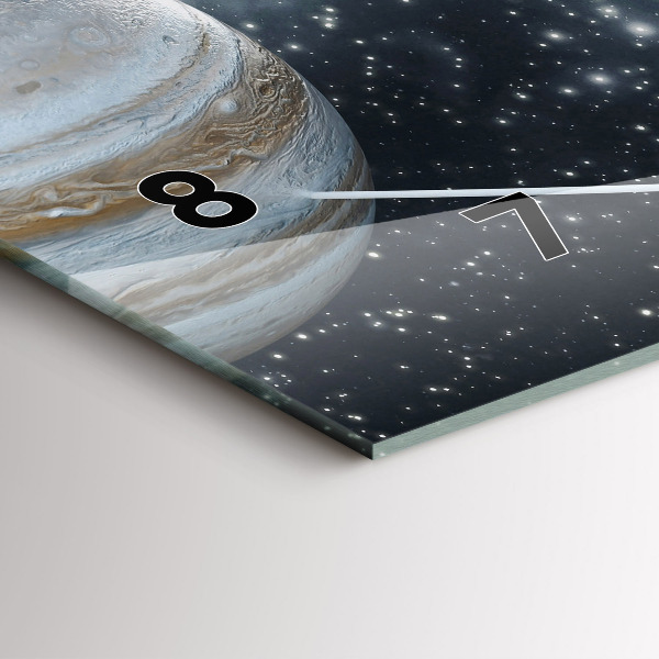 Horizontální hodiny na skle Sluneční soustava