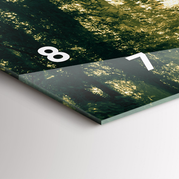 Horizontální hodiny na skle Sluneční paprsky Les