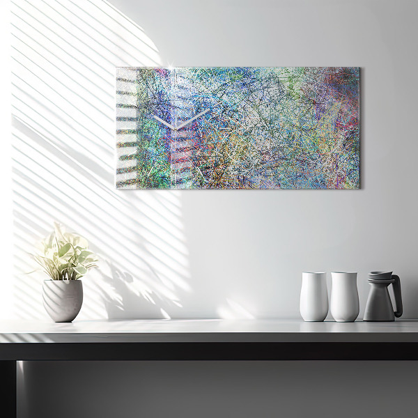 Horizontální hodiny na skle Abstraktní - Emoce