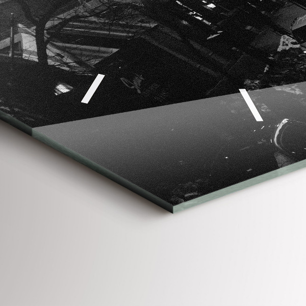 Horizontální hodiny na skle Ulice Chicaga