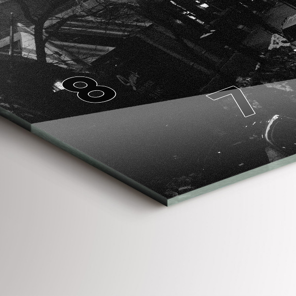 Horizontální hodiny na skle Ulice Chicaga