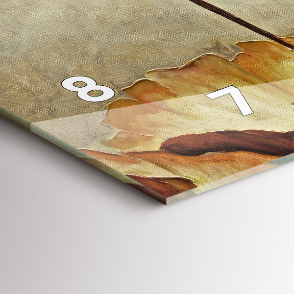 Horizontální hodiny na skle Malované máky