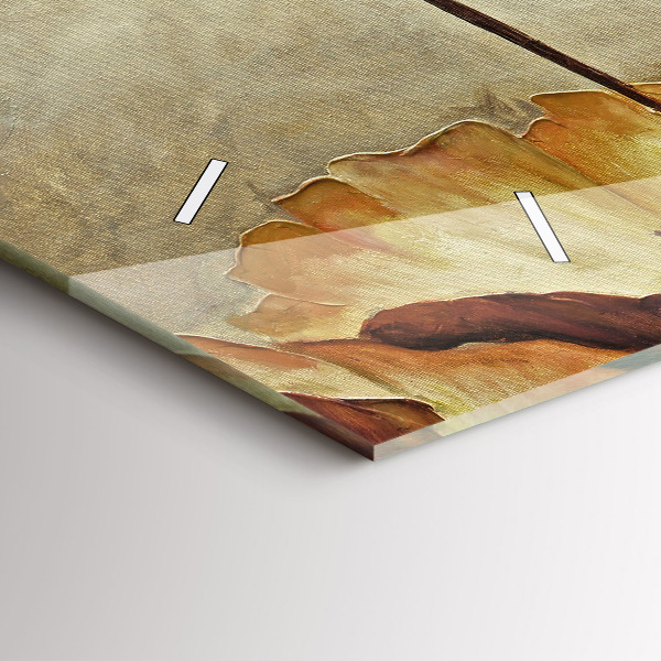 Horizontální hodiny na skle Malované máky