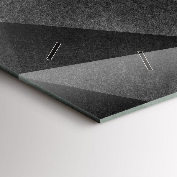 Horizontální skleněné hodiny na stěnu Geometrická abstrakce